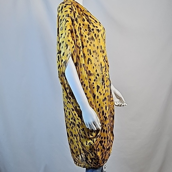 NWT Umgee Jungle Nights Gold Black & Brown Animal Print Sheer Cocoon Cardigan - Picture 7 of 16